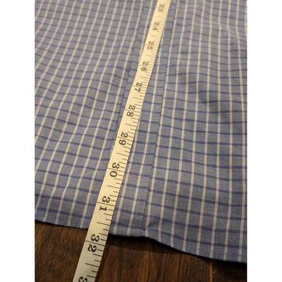 Tommy Hilfiger Shirt Mens Extra Large Blue Plaid Stretch Button Up Wrinkle Free - Picture 9 of 10